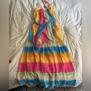 Striped Bright Rainbow Maxi Dress
